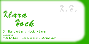 klara hock business card