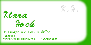 klara hock business card